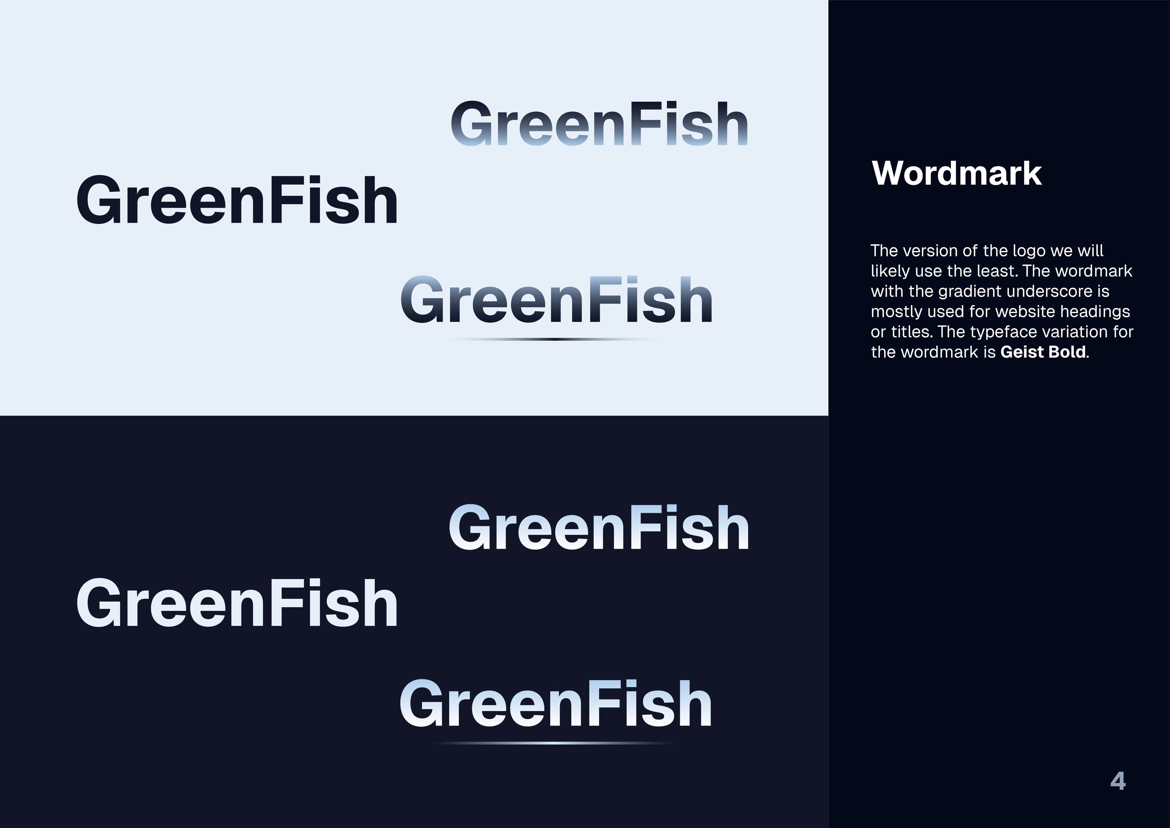 GreenFish brand guidelines — spread 4