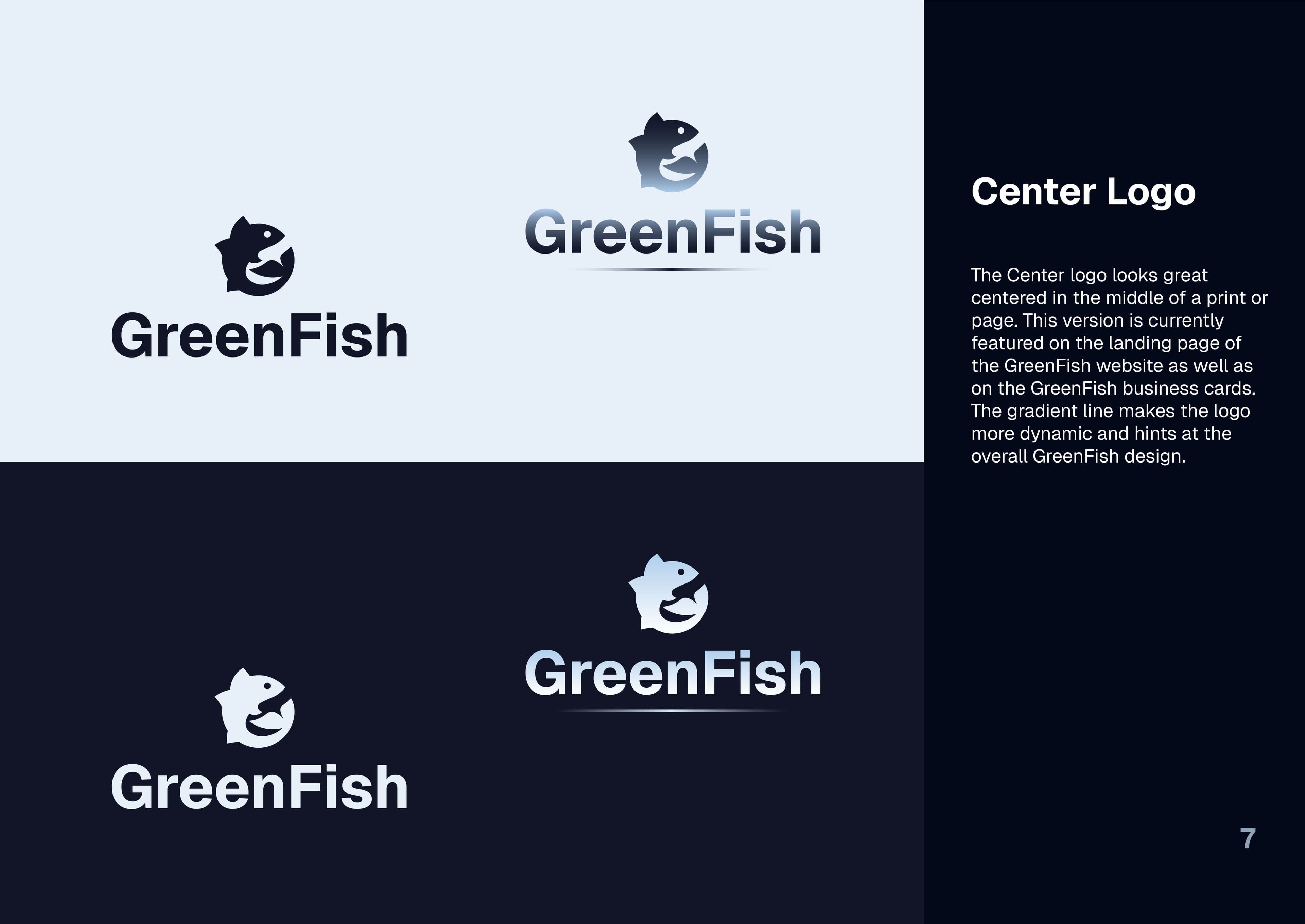 GreenFish brand guidelines — spread 7