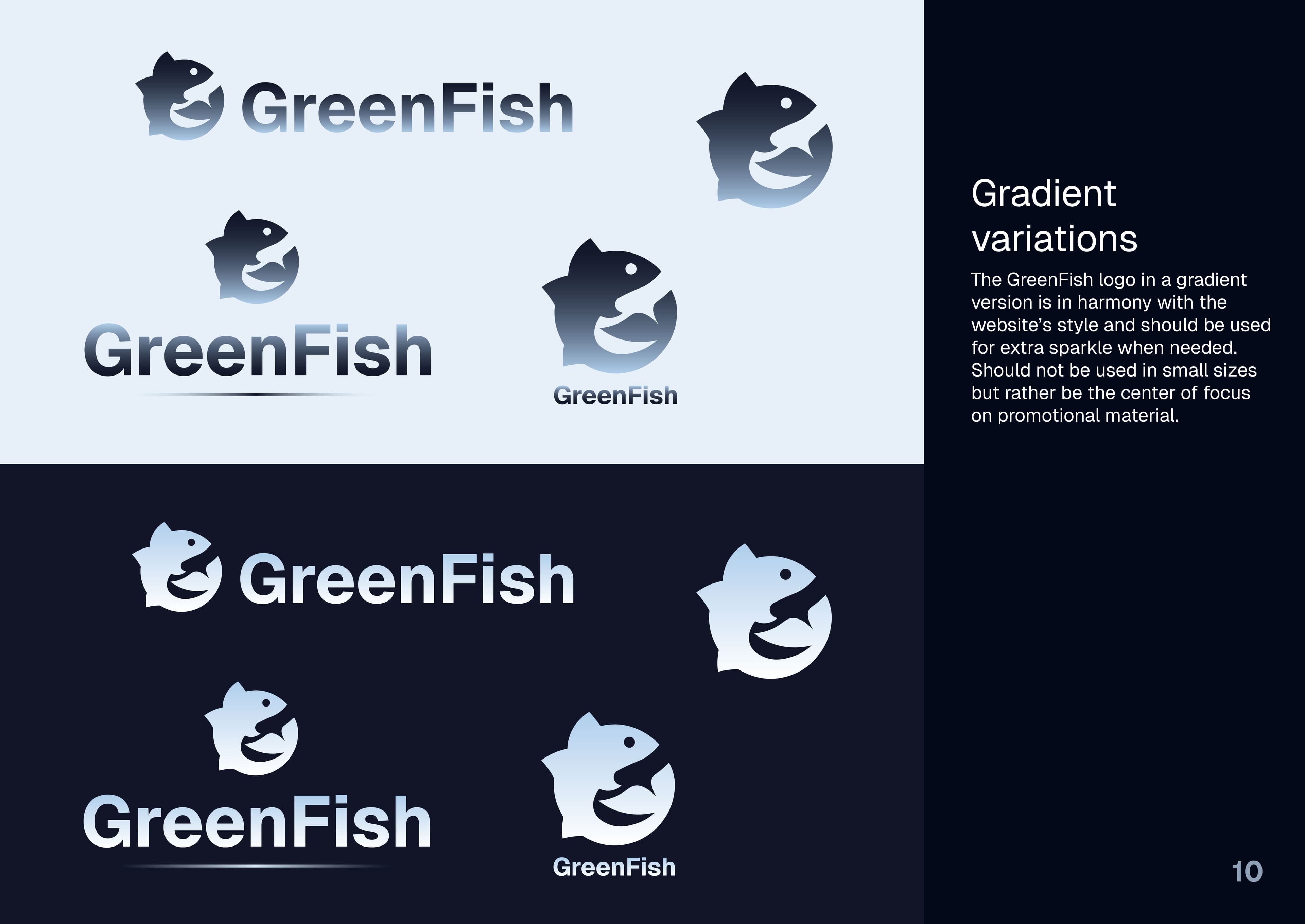GreenFish brand guidelines — spread 10